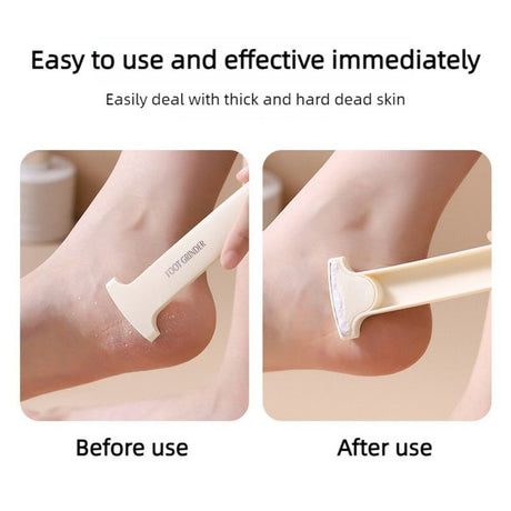2-Piece Home Foot Pedicure Set, Dead Skin and Callus Shaver, Heel File and Remover—Beige