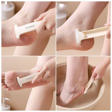 2-Piece Home Foot Pedicure Set, Dead Skin and Callus Shaver, Heel File and Remover—White