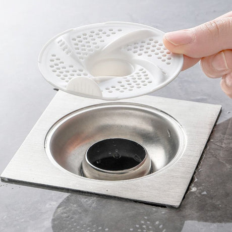 3-Piece Floor Drain Strainer, Bathroom Hair Catcher, Sewer Anti-Clog Drain Cover—White