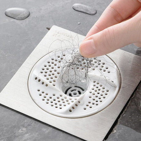 3-Piece Floor Drain Strainer, Bathroom Hair Catcher, Sewer Anti-Clog Drain Cover—White