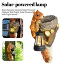 Retro Squirrel Lantern Solar-Powered Outdoor Wall Light, Solar-Powered with Light Sensor, Outdoor Garden and Courtyard Wall Decor, Balcony and Tree-Mounted Ambiance Night Light, Courtyard Statue and Ornament