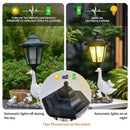 Creative Cute Duck Resin Flower Pot Solar Outdoor Light, Courtyard and Garden Decorative Ornament—Retro Lawn Ambiance Night Light, Multifunctional Flower Pot Ornament, Balcony Plant Decorative Floor Lamp