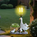 Creative Cute Duck Resin Flower Pot Solar Outdoor Light, Courtyard and Garden Decorative Ornament—Retro Lawn Ambiance Night Light, Multifunctional Flower Pot Ornament, Balcony Plant Decorative Floor Lamp