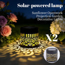 Solar-Powered Wrought Iron Mandala Pattern Openwork Projection Light, Courtyard and Garden Mood Light, Outdoor Waterproof Wrought Iron Garden Light, Lawn Night Light - 2-Pack