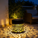 Solar-Powered Wrought Iron Mandala Pattern Openwork Projection Light, Courtyard and Garden Mood Light, Outdoor Waterproof Wrought Iron Garden Light, Lawn Night Light - 2-Pack