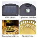Solar-Powered Wrought Iron Mandala Pattern Openwork Projection Light, Courtyard and Garden Mood Light, Outdoor Waterproof Wrought Iron Garden Light, Lawn Night Light - 2-Pack