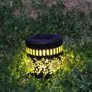 Solar-Powered Wrought Iron Sunflower-Patterned Openwork Projection Light, Courtyard and Garden Mood Light, Outdoor Waterproof Wrought Iron Garden Light, Lawn Night Light - 2-Pack