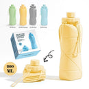 800ml Large-Capacity Food-Grade Silicone Collapsible Water Cup, Portable Outdoor High-Temperature Resistant Water Bottle, Travel & Camping Compressible Water Bottle, Travel Water Cup - Yellow