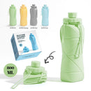 800ml Large-Capacity Food-Grade Silicone Folding Water Cup, Portable Outdoor High-Temperature Resistant Water Bottle, Travel and Camping Compressible Water Bottle, Travel Water Cup - Green