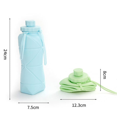 800ml Large-Capacity Food-Grade Silicone Folding Water Cup, Portable Outdoor High-Temperature Resistant Water Bottle, Travel and Camping Compressible Water Bottle, Travel Water Cup - Green