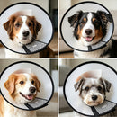 Classic Elizabethan Collar - Anti-Licking Collar - Multiple Sizes - Adjustable - Bite-Resistant - Transparent - Flea & Tick Prevention & Anti-Licking - Velcro Closure - For Cats & Dogs -22-26CM - 1 Piece