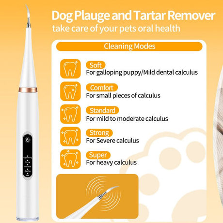 Ultrasonic Dog & Cat Dental Cleaner Kit – Electric Toothbrush for Tartar & Plaque Removal-black