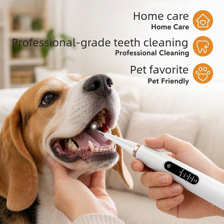 Ultrasonic Dog & Cat Dental Cleaner Kit – Electric Toothbrush for Tartar & Plaque Removal-blue