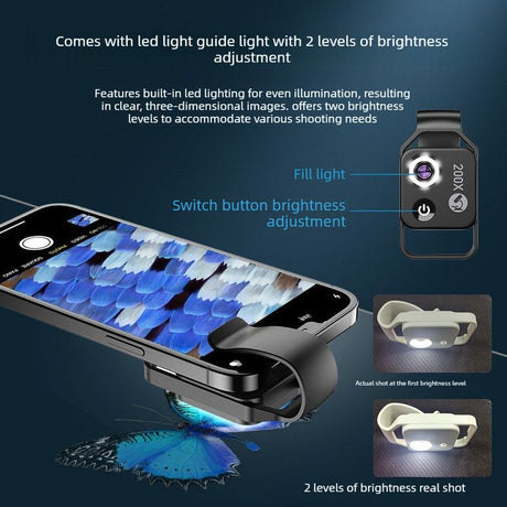 HD 200x Portable Microscope Lens for Smartphones – Kids Educational Science Toy, Biological Experiment Tool with CPL Filter