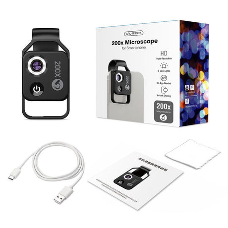 HD 200x Portable Microscope Lens for Smartphones – Kids Educational Science Toy, Biological Experiment Tool with CPL Filter
