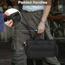 14 Inch Heavy Duty Electrician Tool Bag, Multi Compartment Hardware Carry Bag for Carpenter Tradesmen