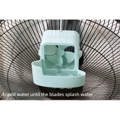 No-Drill Hanging Cooling Fan with Ice Compartment – Household Portable Cooler-blue