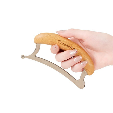 Bamboo Wood Handle Fascia Release Tool – Stainless Steel Deep Muscle Massager Scraper for Body Relief