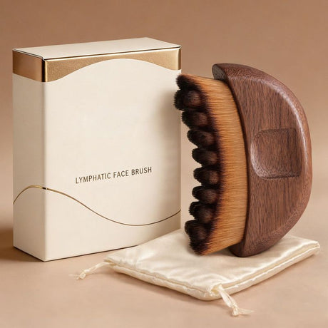 Walnut Wood Lymphatic Drainage Facial Brush – Gua Sha Tool for Contouring and De-Puffing