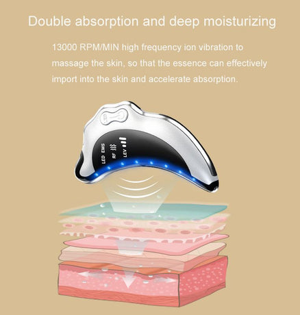 <p>EMS Microcurrent Facial Device with RF Radio Frequency, 5 Light Therapy, Thermal Heating & Ionic Vibration Massage, Electric Gua Sha for Face, Chin, Arm & Leg, Anti-Aging Skin Tightening & Body Sculpting Tool, Quiet Skincare Massager</p>