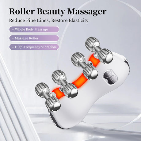 3D roller facial massager that combines massage, gua sha, and beauty treatments. Designed for facial lifting, skin firming, and anti-wrinkle.