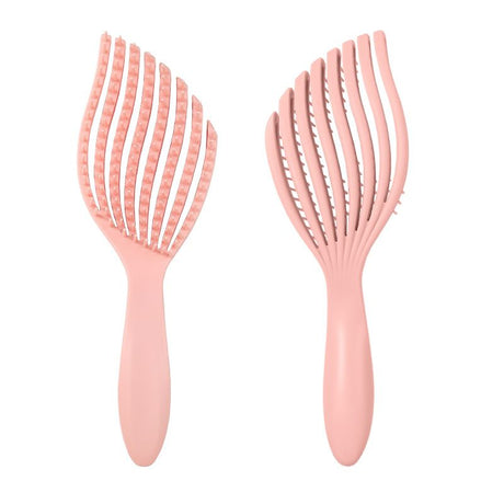 1PC Mermaid Fish Bone Brush – Wet & Dry Detangling Brush – High-Elasticity Wide-Tooth Comb, Tangle-Free – Volumizing Styling Brush for Women with Long or Curly Hair,Pink.
