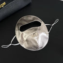 Mulberry Silk Sun Protection Face Mask – UV Blocking Breathable Dust Mask for Outdoor Cycling (Short Style, Gray)