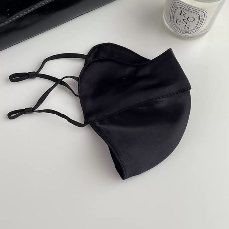 Pure Mulberry Silk Face Mask – Breathable UV Protection Reusable Mask for Daily Wear (Black)