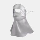 Long-Style Neck-Covering Silk Sun Protection Mask – Full-Face UV Blocking Mask for Cycling and Outdoor Activities (Gray)