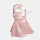 Long-Style Neck-Covering Silk Sun Protection Mask – Full-Face UV Blocking Mask for Cycling and Outdoor Activities (Pink)