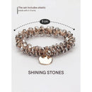 3-Pack Simple & Stylish Crystal Hair Ties for Women – Ponytail Elastic & Bracelet 2-in-1