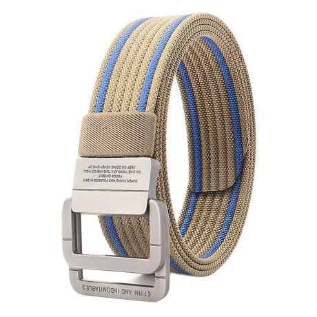 Alloy Double-Loop Buckle Belt for Men – Woven Nylon Tactical Sports Outdoor Casual Belt