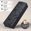 Premium Eyeglass Case - Retro Japanese Style - Sunglass Storage - Fashionable Geometric Pattern - Stylish Eyeglass Case - Durable and Shock-Resistant - Unisex - Black