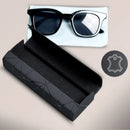 Premium Eyeglass Case - Retro Japanese Style - Sunglass Storage - Fashionable Geometric Pattern - Stylish Eyeglass Case - Durable and Shock-Resistant - Unisex - Black