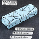 Premium Eyeglass Case - Retro Japanese Style - Sunglass Storage - Fashionable Geometric Pattern - Stylish Eyeglass Case - Durable and Shock-Resistant - Unisex - Blue