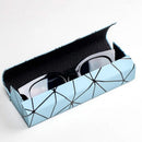 Premium Eyeglass Case - Retro Japanese Style - Sunglass Storage - Fashionable Geometric Pattern - Stylish Eyeglass Case - Durable and Shock-Resistant - Unisex - Blue