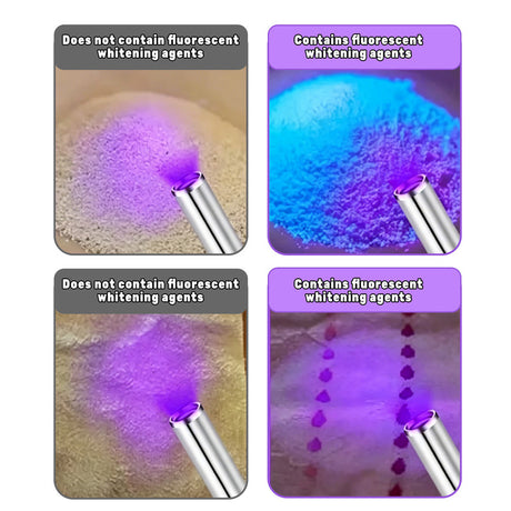 365nm UV Detection Light - Home Use Fluorescent Currency Authentication and Counterfeit Detection - Portable Stainless Steel - Multi-Function UV Detection Light (Batteries Included)