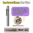 365nm UV Detection Light - Home Use Fluorescent Currency Authentication and Counterfeit Detection - Portable Stainless Steel - Multi-Function UV Detection Light (Batteries Included)