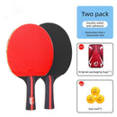 Table Tennis Paddle Set – Double-Sided Inverted Rubber Ping Pong Racket with Shakehand Grip, 2-Pack with Balls and Carry Case