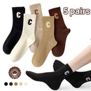 Socks - 5 Pairs of Women's Socks - Women's Athletic Socks - Soft - Breathable - Casual Socks - Fashionable Instagram-Style - All-Season - One-Size-Fits-All Women's Socks - Simple Letter Print - Women's Ankle Socks