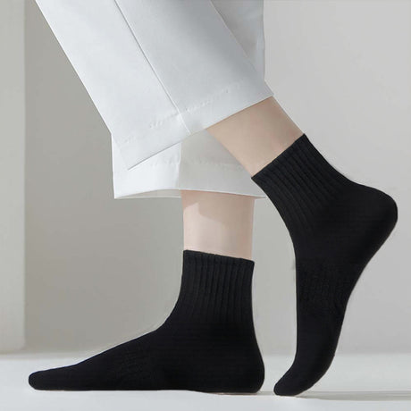 Mid-Calf Socks - 5-Pair Pack - Women's Socks - Men's Socks - Striped Socks - Solid Color Socks - Sports Socks
