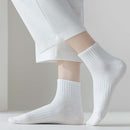 Mid-Calf Socks - 5-Pair Pack - Women's Socks - Men's Socks - Striped Socks - Solid Color Socks - Sports Socks