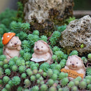 Set of Three Hedgehog Resin Ornaments – Desktop Decor and Flower Pot Decor