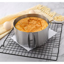 Adjustable Mousse Ring, Stainless Steel Round Cake Mold – 16-30cm Diameter, 8cm Height – Baking Tool for Cheesecake, Pastry, Sandwich, Salad & Cookie