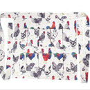 Patterned Colour Rooster Print Egg Gathering Apron, Multi Compartment Egg Collecting Waist Apron, Durable Poultry Farm Egg Holder Apron