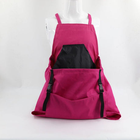 Garden Harvest Apron with Large Detachable Harvest Pouch, Adjustable Shoulder Strap Fruit Vegetable Picking Waist Apron, Multi Use Gardening Gathering Apron for Backyard Farmer-pink