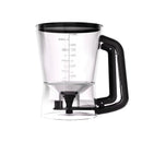 4 Cup Batter Dispenser Measuring Pitcher with Lid, Pancake Cupcake Waffle Batter Separator Jug, Clear Baking Mix Dispenser with Measurement Markings-black