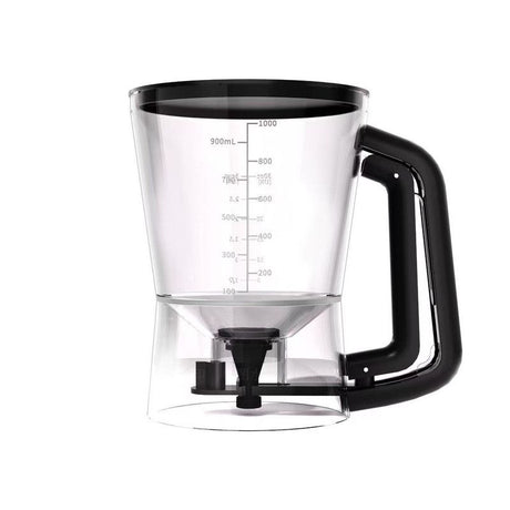 4 Cup Batter Dispenser Measuring Pitcher with Lid, Pancake Cupcake Waffle Batter Separator Jug, Clear Baking Mix Dispenser with Measurement Markings-black