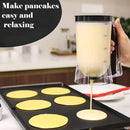 4 Cup Batter Dispenser Measuring Pitcher with Lid, Pancake Cupcake Waffle Batter Separator Jug, Clear Baking Mix Dispenser with Measurement Markings-black