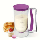 4 Cup Batter Dispenser Measuring Pitcher with Lid, Pancake Cupcake Waffle Batter Separator Jug, Clear Baking Mix Dispenser with Measurement Markings-perple